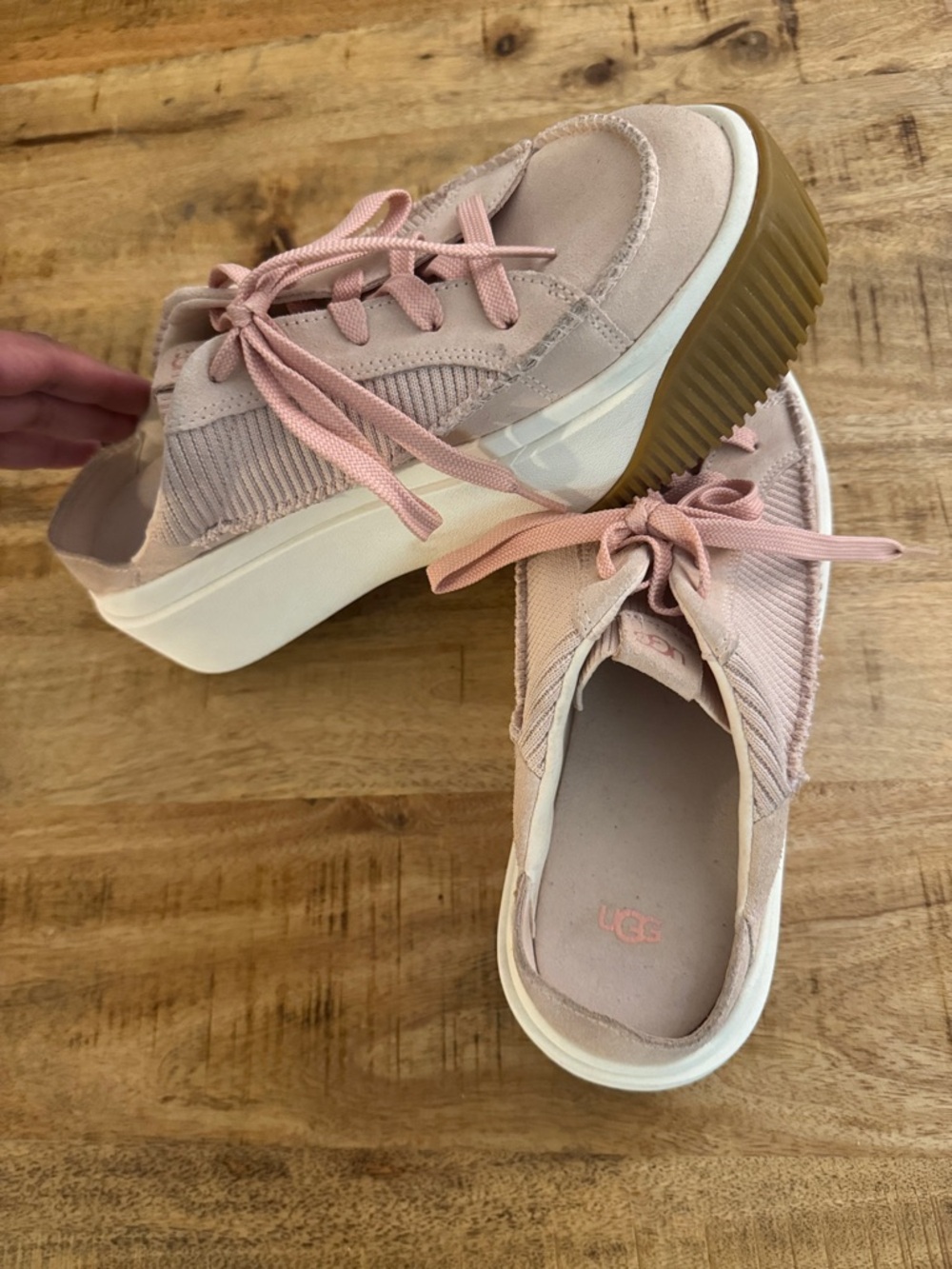 UGG EZ DUZZIT TEACUP ROSE Pink Women's Slip-On Platform Sneakers mules NEW 9.5 - Picture 4 of 10